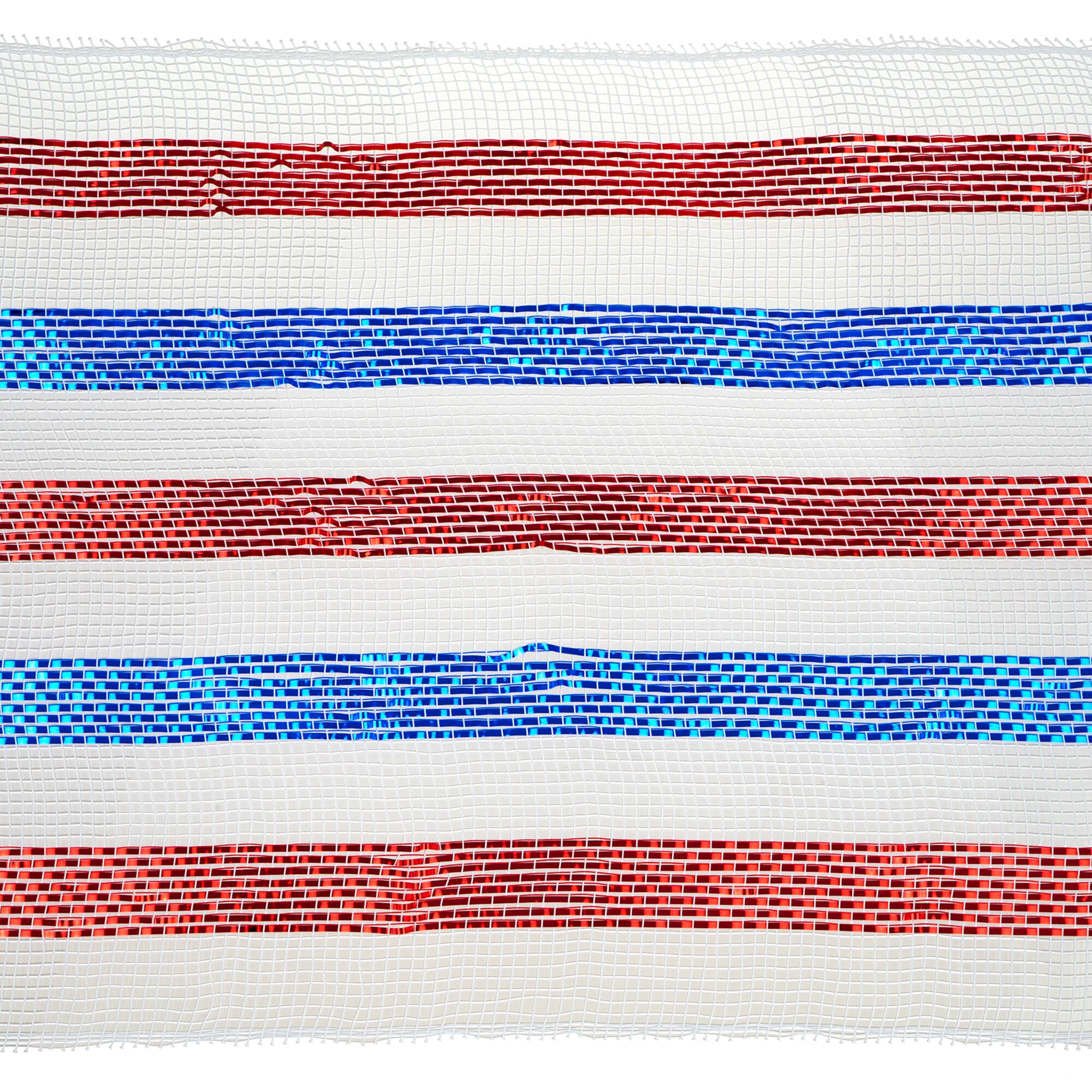 9.5" x 6yd. Red, White & Blue Metallic Stripes Mesh by Celebrate It™